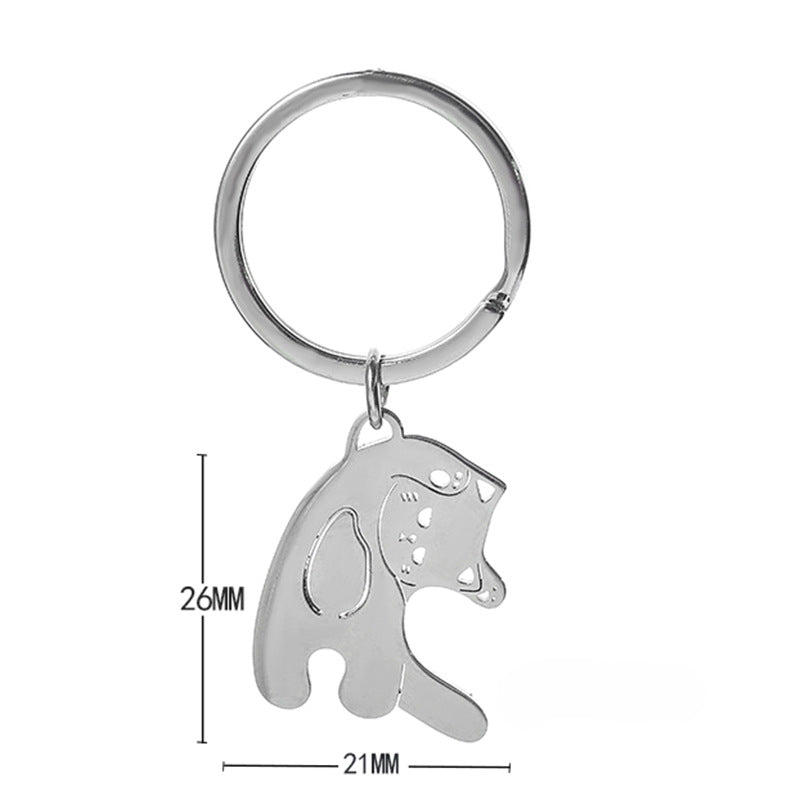 Wholesale Stainless Steel Bixin Cat Couple Pendant Key Chain